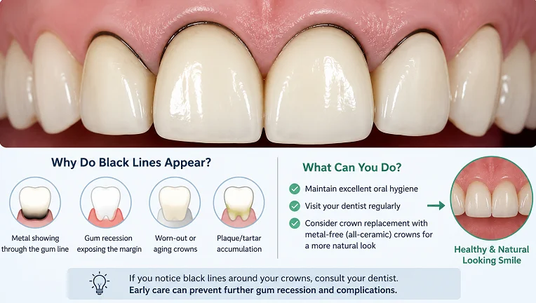 Black Lines around Crowns